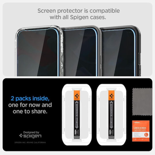 Spigen GLAS.tR EZ Fit Privacy Tempered Glass 2τμχ (Google Pixel 9 Pro XL / Pixel 10 Pro XL) AGL09313