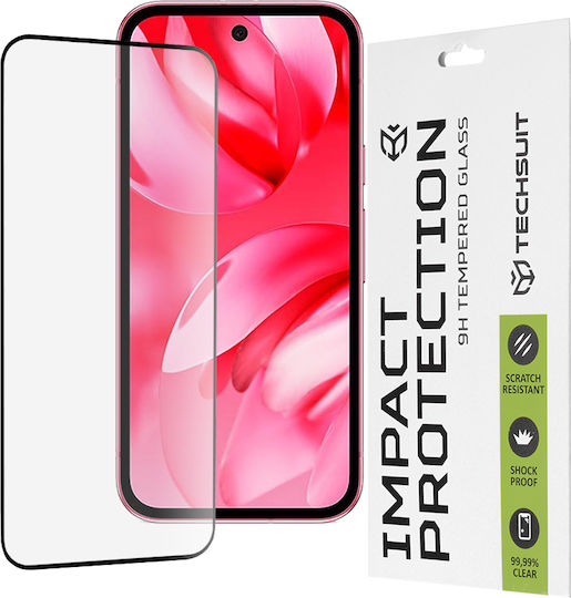 Techsuit 0.33mm Full Glue Full Face Tempered Glass Μαύρο (Google Pixel 9a)