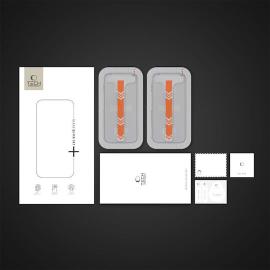 Tech-Protect Quick Set+ Tempered Glass 2τμχ Μαύρο (iPhone 17e / 16e / 14 / 13 / 13 Pro)