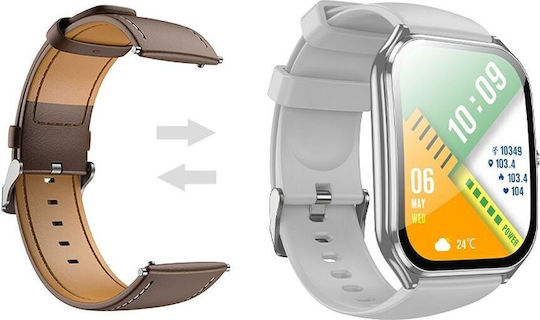 Hoco Y28 Smartwatch με Παλμογράφο (Ασημί)