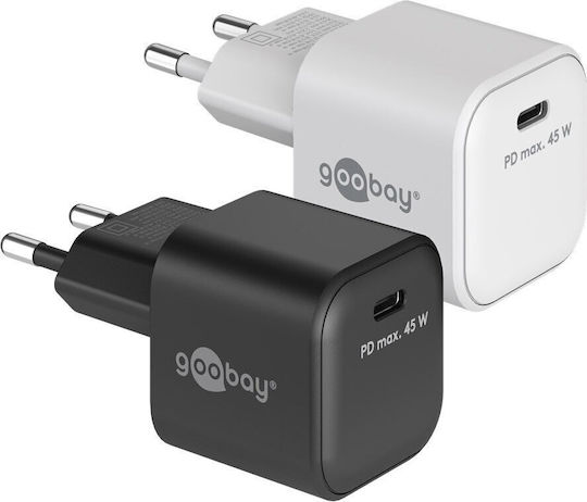 Goobay Goobay GaN Wireless Charger with USB-C Port 45W Power Delivery Black