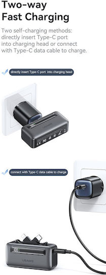 Usams CD233 Power Bank 4500mAh 20W Power Delivery Grau