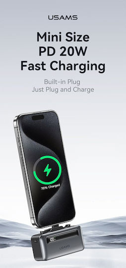 Usams CD233 Power Bank 4500mAh 20W Power Delivery Grau