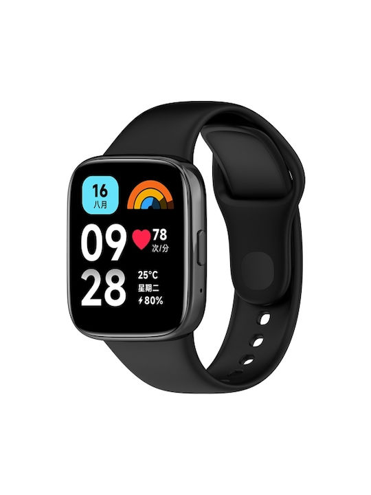 Solid Color Strap Silicone with Pin Black (Redmi Watch 3 Active)