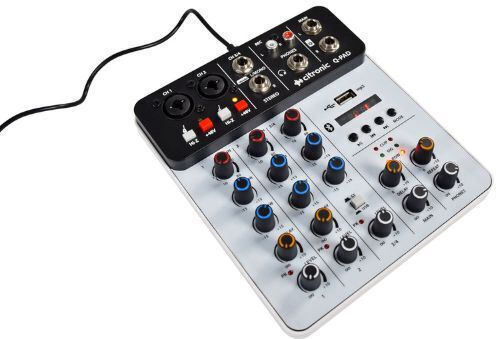 Citronic Q-PAD Analog Mischpult 2 Kanäle mit Phantom Power & 2 XLR-Eingänge & Bluetooth