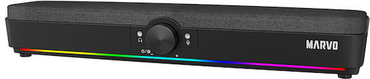 Marvo SG-286 Ασύρματα Ηχεία Υπολογιστή 2.0 με RGB Φωτισμό και Bluetooth Ισχύος 10W σε Μαύρο Χρώμα