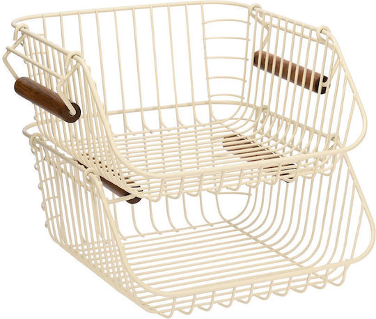 Estia Tabletop Allure Metal Rack 26.5x29.5x16cm Beige