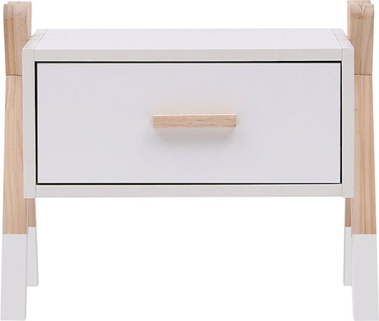 Paschal Κομοδίνο Ξύλινο Λευκό 46x30x38cm