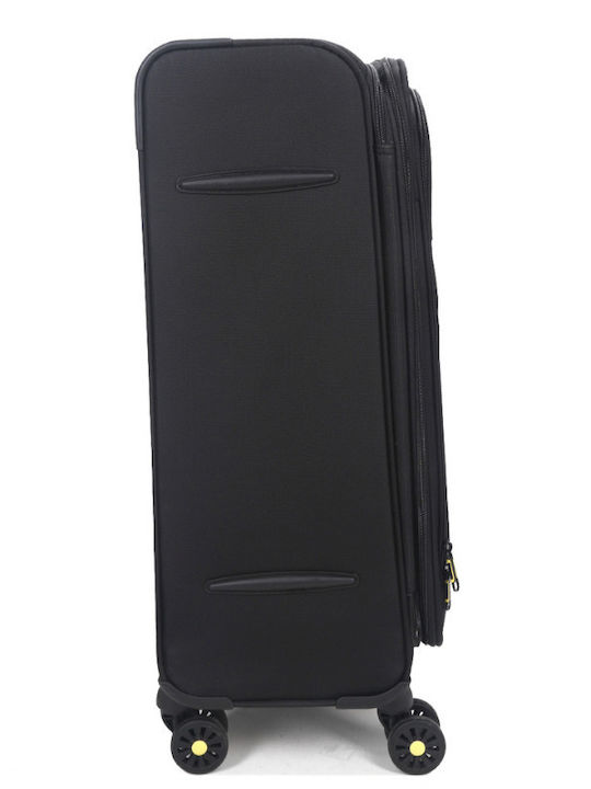 WORLDLINE Среден Куфар Черно с 4 колела Височина 67см.