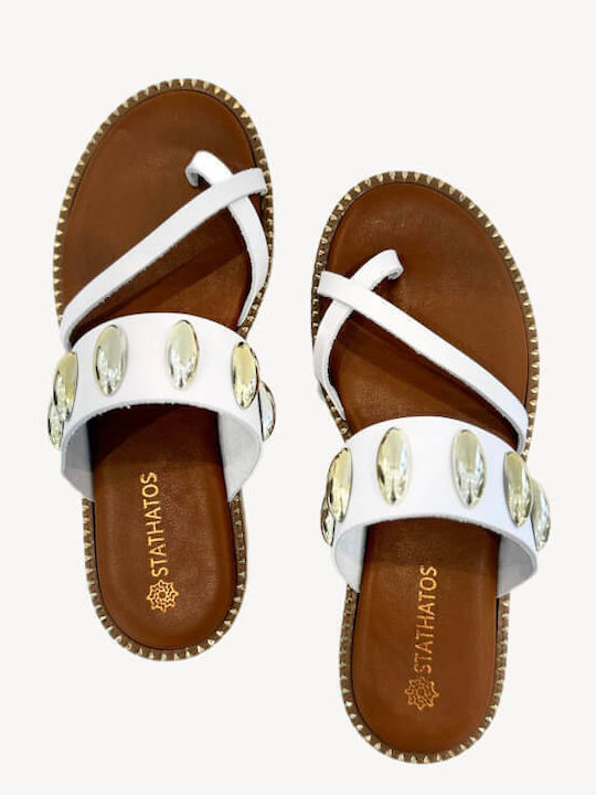Women's Flat Sandals in White Color