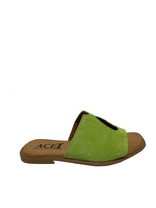 Women's Flat Sandals in Green Color