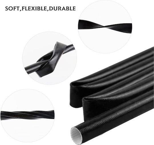 Fiberglas hitzebeständiger Schlauch 105°C PVC-Beschichtung Ø12mm Schwarz 1 Meter