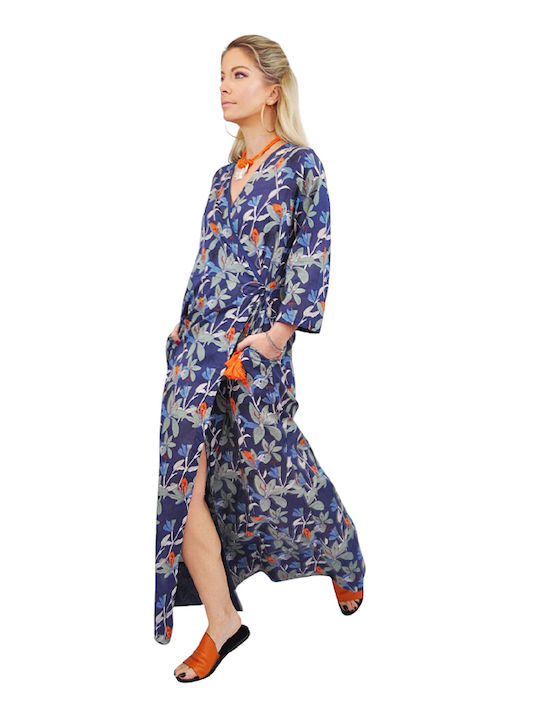 Sommer Maxi Damenkleid Blau