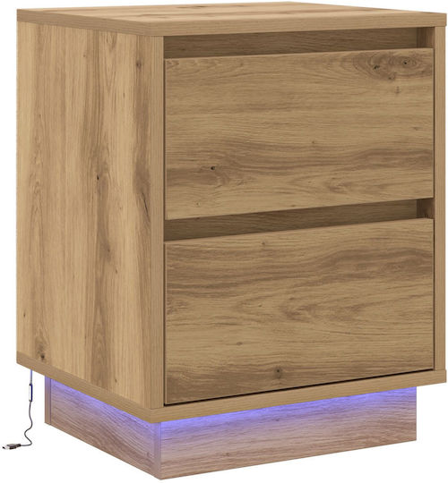 Wooden Artisan Oak Bedside Table 39x34.5x50cm Wooden Artisan Oak Bedside Table 39x34.5x50cm