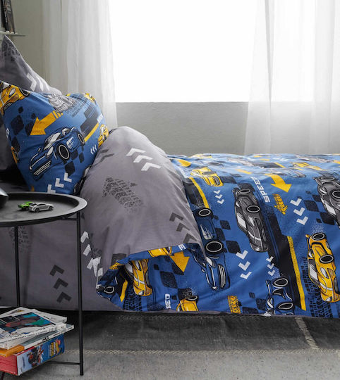 Vesta Home Single Blue Kids Sheets Set 170x260cm