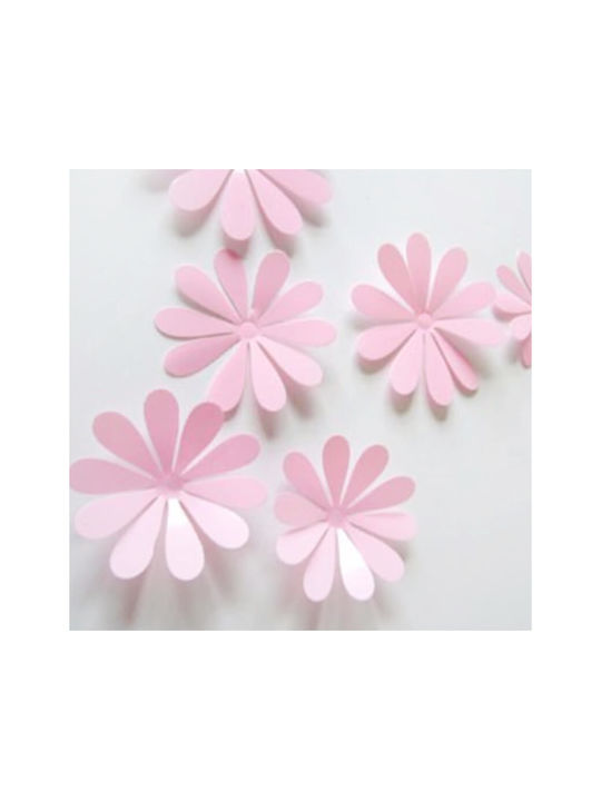 3d Flowers Wall Sticker Pink Set Of 12pcs.