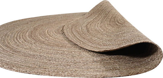 Handmade Rug Round Summer from Jute Grey