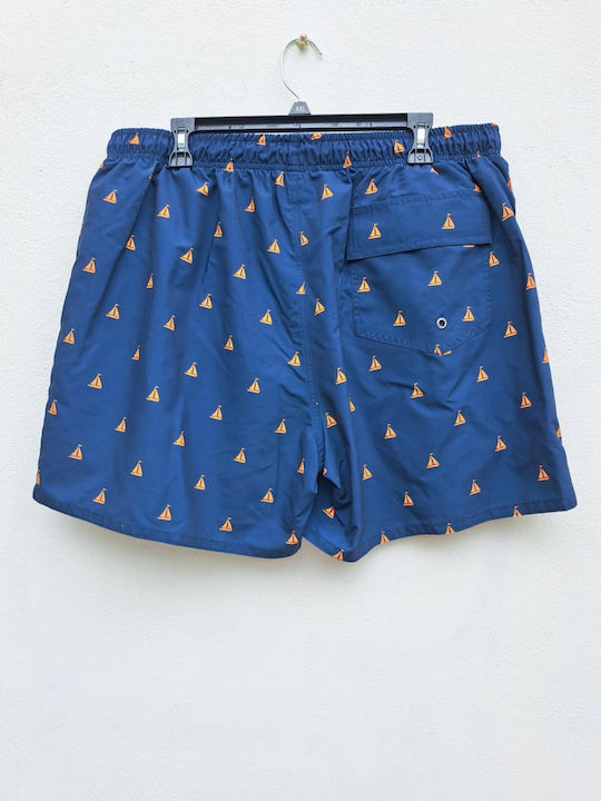 Men's Swimwear Bermuda Blue with Patterns