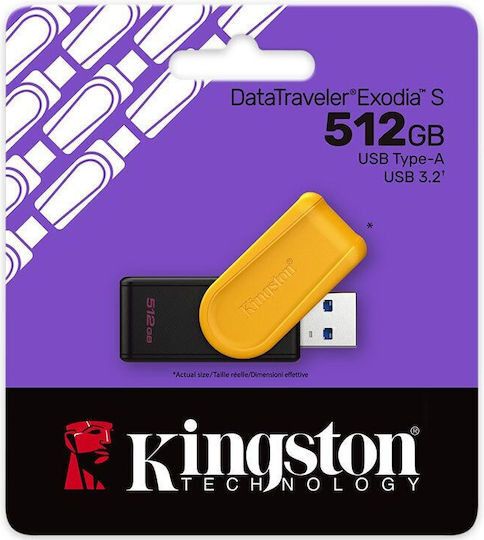Kingston DataTraveler Exodia S 512ГБ USB 3.2 Стик Жълт