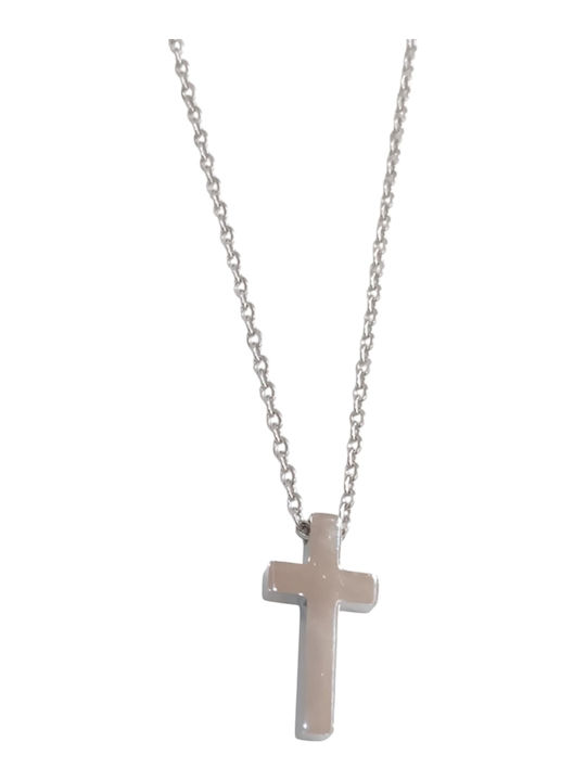 Kalliopi Silver Cruc Bărbat din Oțel cu Lanț