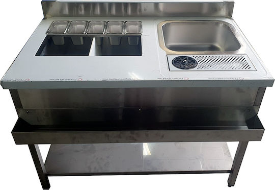 Lappas Metallic Bar Station with Dimension 160x70x85cm