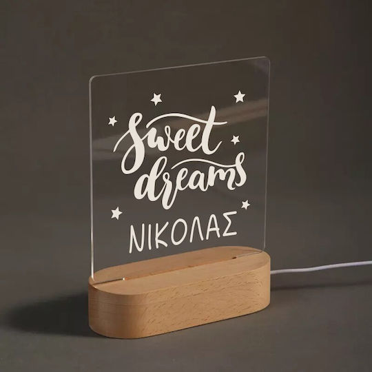 Led Παιδικό Διακοσμητικό Φωτιστικό Μπεζ 20x14cm