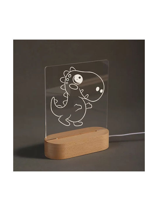 Led Kids Decorative Lamp Beige 20x14cm