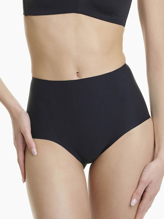 Ψηλόμεσο Γυναικείο Slip χωρίς Ραφές Μαύρο