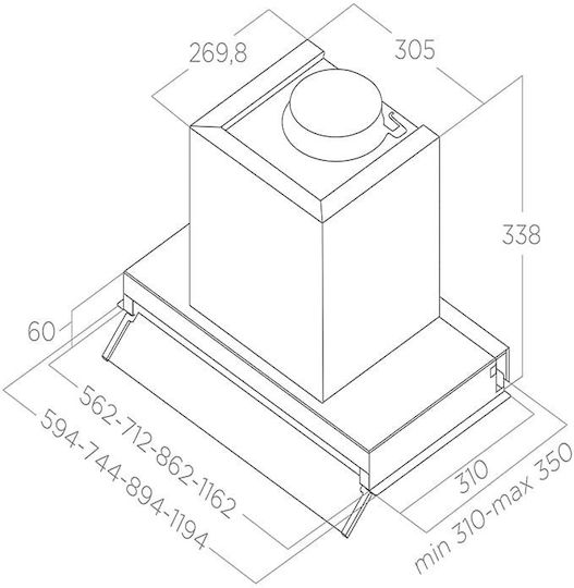 Elica BoxIn Advance Plus BLMAT/A/60 Механизъм за аспирация 60см Черен