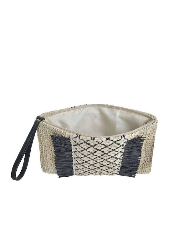 Ble Resort Collection Μπεζ Ψάθινο Τσαντάκι 30χ22 Κωδ 5-42-186-0023