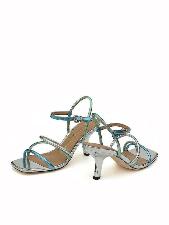 Leder Sandalen Hellblau