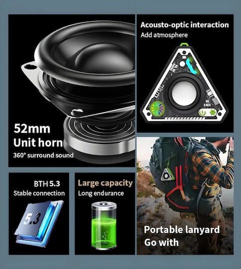 v2 Ηχείο Bluetooth 5W με Ραδιόφωνο Πράσινο