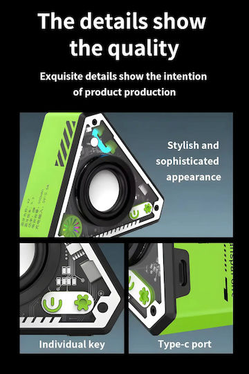 v2 Ηχείο Bluetooth 5W με Ραδιόφωνο Πράσινο