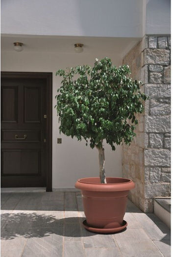 Atmosphera Festone Γλάστρα Πλαστική Μαύρη 21x21x18εκ.