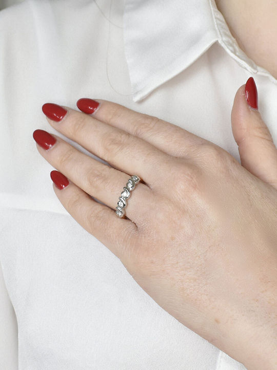 Antwnakakis Damen Ring mit Diamant aus Weißgold 18K