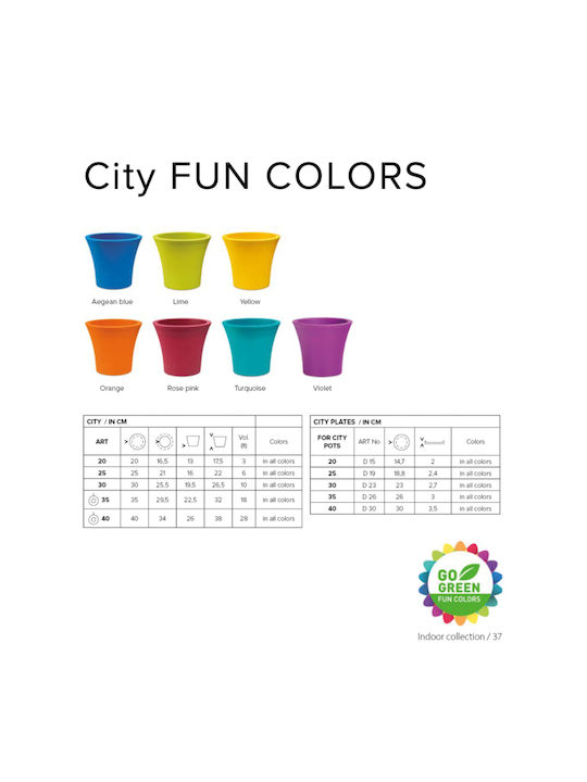 Atmosphera City with Wheels Pot Plastic Violet 40x40x38cm.