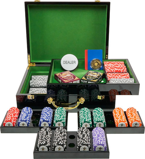 Pokeritems Set 500 Numbered Poker Chips 14gr in Suitcase
