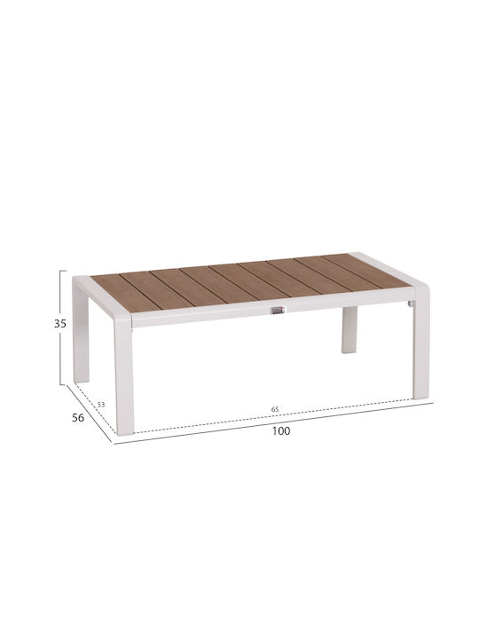 Tisch für kleine Außenbereiche Stabil Bentry White 53x65x35cm