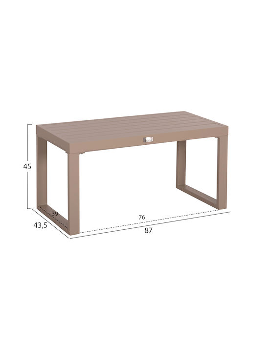 Sentry Auxiliary Outdoor Free Standing Aluminum Table Cappuccino 87x43xcm