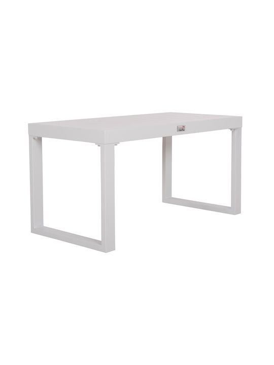 Sentry Auxiliary Outdoor Free Standing Aluminum Table White 87x43xcm