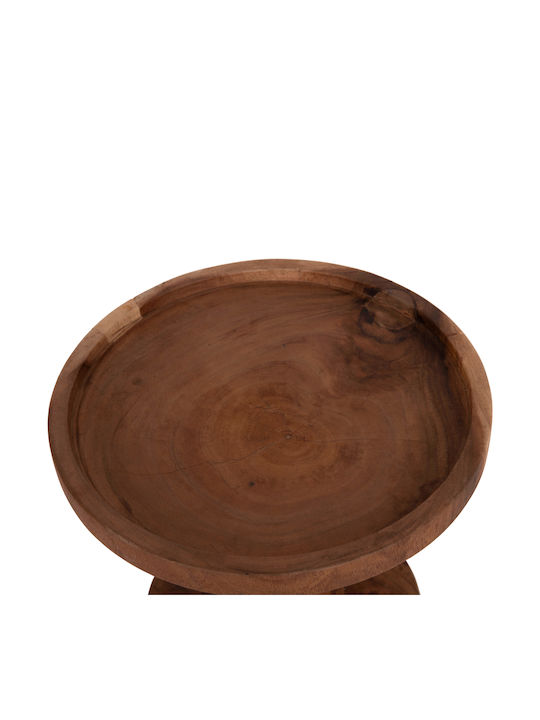 Round Side Table Bermal Made of Solid Wood Natural M35xL35xH65cm