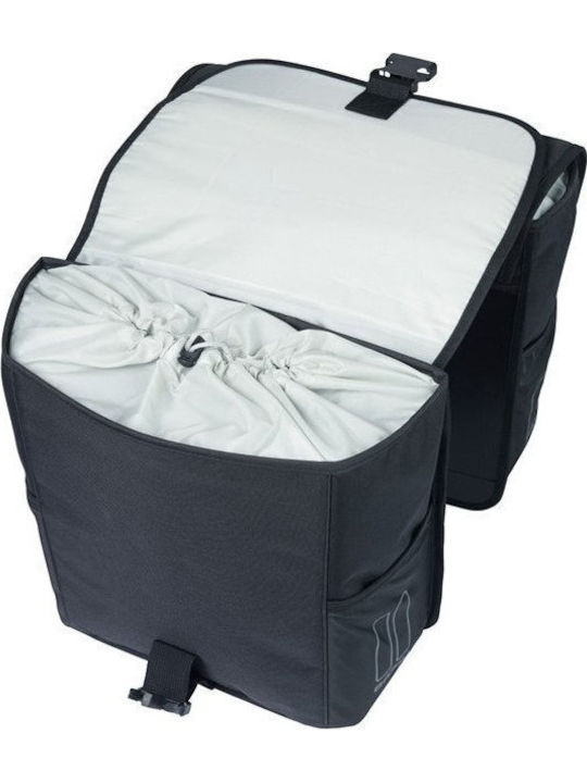 Basil Double Bicycle Rack Bag Black