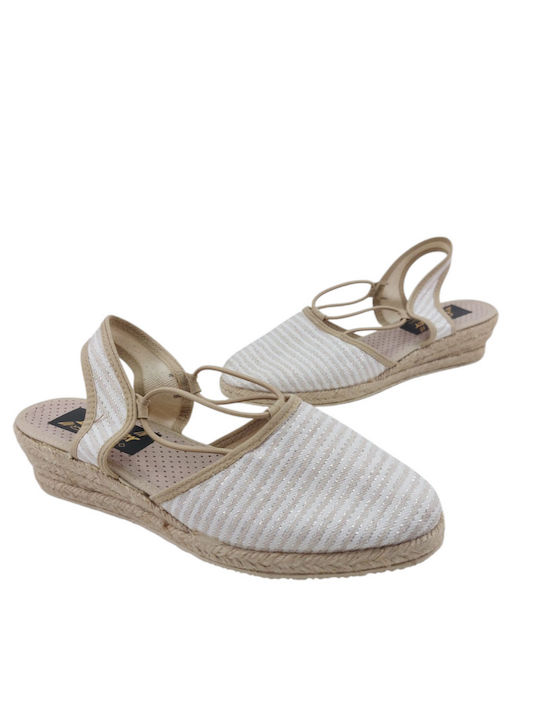 Women's Fabric Platform Espadrilles Beige