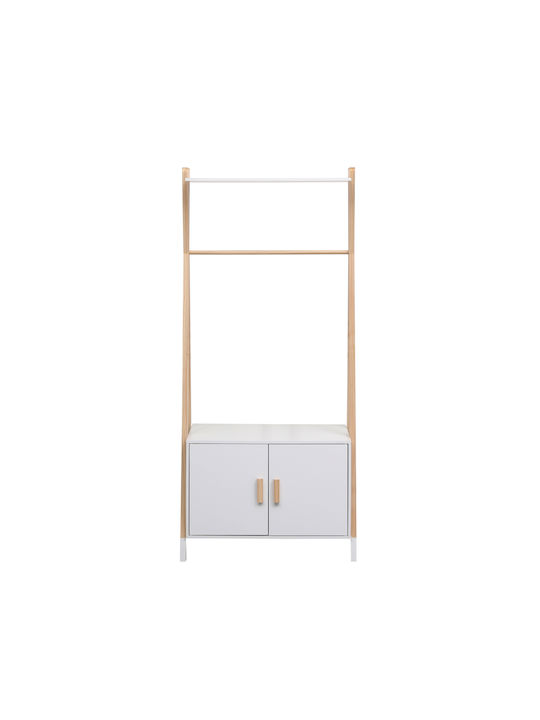 HomeMarkt Paschal Kids Wall Hanger Multi Hook Wooden White with Shelf 76x15.95cm