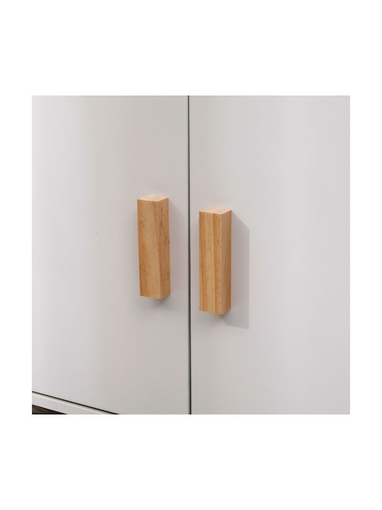 HomeMarkt Paschal Kids Wall Hanger Multi Hook Wooden White with Shelf 76x15.95cm