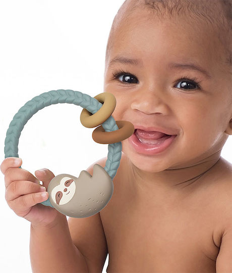 Itzy Ritzy Teething Rattle BPA Free made of Silicone for 3 m+