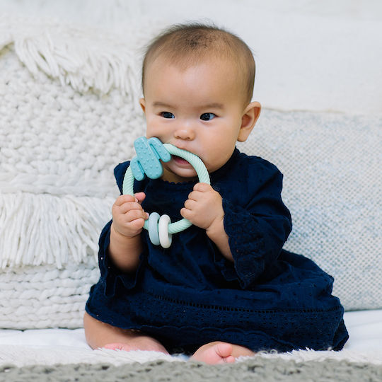 Itzy Ritzy Teething Rattle BPA Free made of Silicone for 3 m+