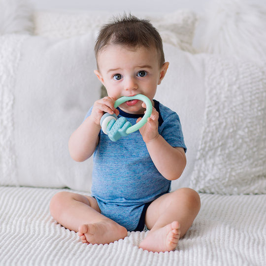 Itzy Ritzy Teething Rattle BPA Free made of Silicone for 3 m+