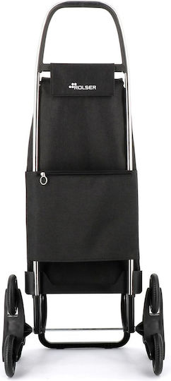 Stoff Einkaufswagen Klappbar Schwarz 46.5x8x113cm
