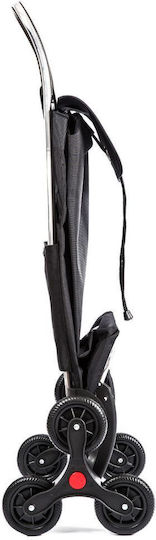 Stoff Einkaufswagen Klappbar Schwarz 46.5x8x113cm